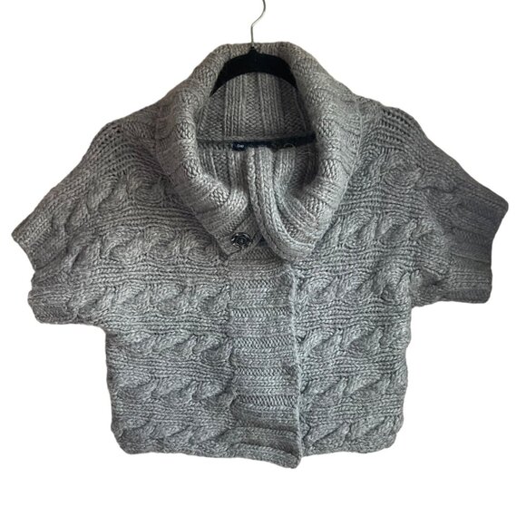 GAP Sz Small Cardigan Sweater High collar hand-knitted Cable Knit Wool Alpaca - Picture 1 of 12